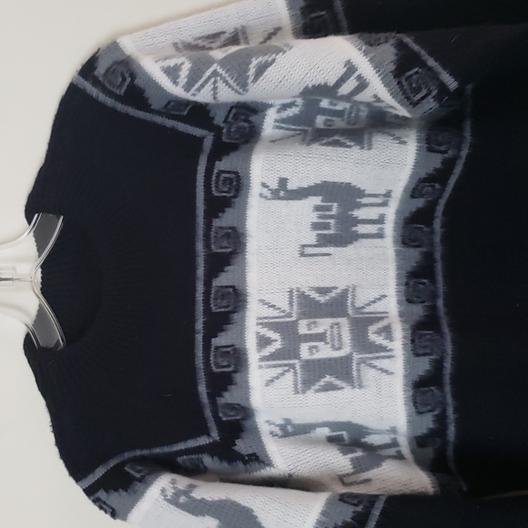 Tejidos Ruminahui Alpaca Wool blend, Sun Lama spirl crewneck sweater. - Picture 2 of 5